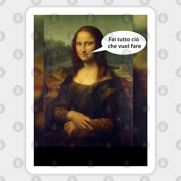 Mona Lisa Speaks Sticker by AnderssenGrafix